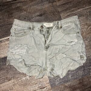 PacSun Gray Jean Shorts Distressed High-Waisted